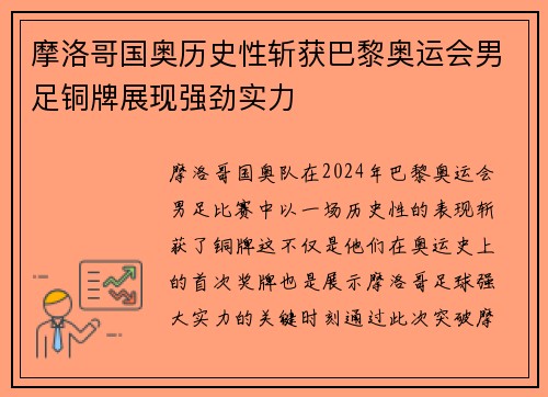 摩洛哥国奥历史性斩获巴黎奥运会男足铜牌展现强劲实力